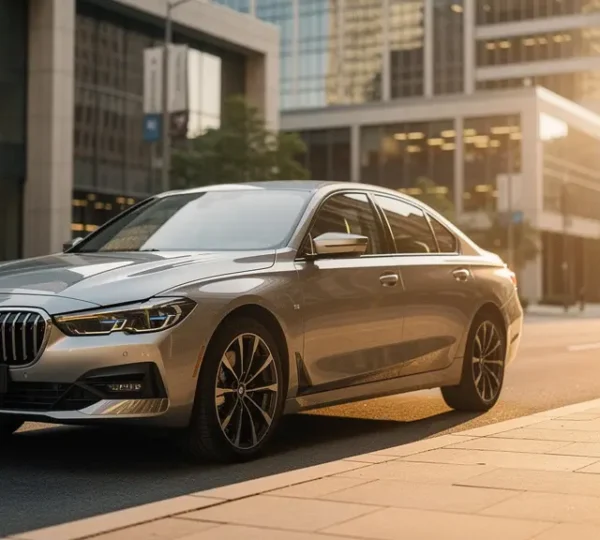 Modern car with AEB technology demonstrating safety features and insurance benefits