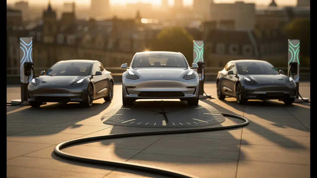 Timeline visualization of electric vehicle taxation changes in UK from 2025 to 2028
