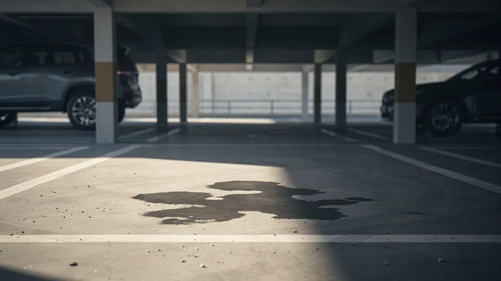 Empty parking space in urban setting suggesting vehicle theft scenario