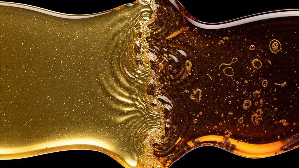 Microscopic view showing synthetic and conventional oil molecules failing to blend uniformly