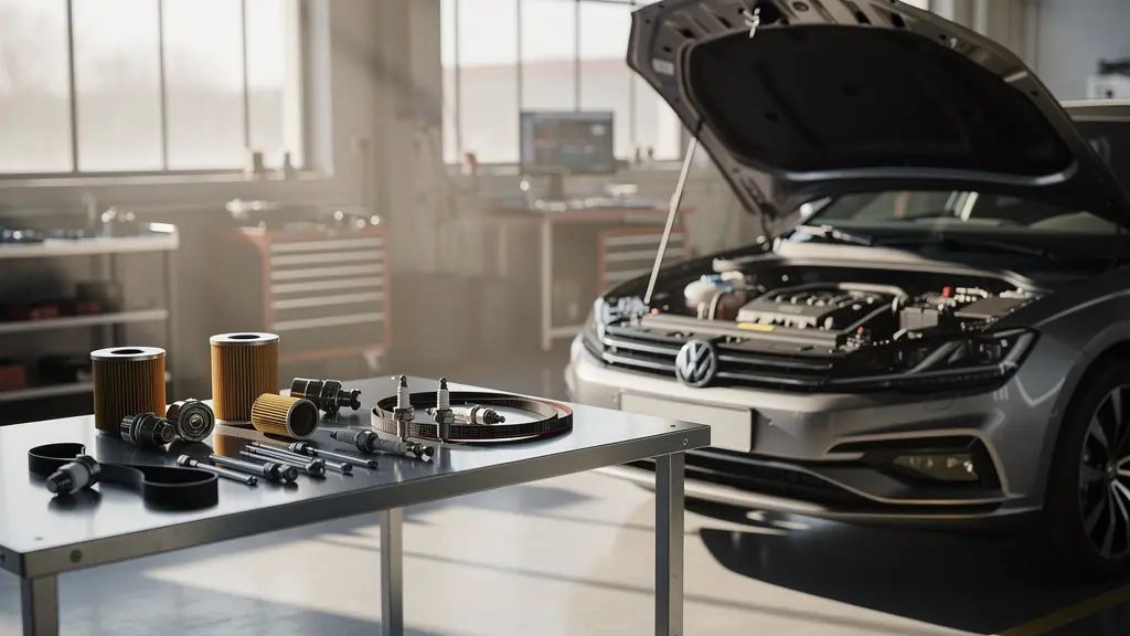 Professional automotive workshop showing preventive engine maintenance in action