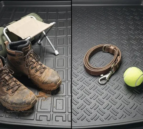 Professional comparison showing two car trunk protection solutions side by side