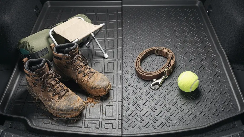 Professional comparison showing two car trunk protection solutions side by side