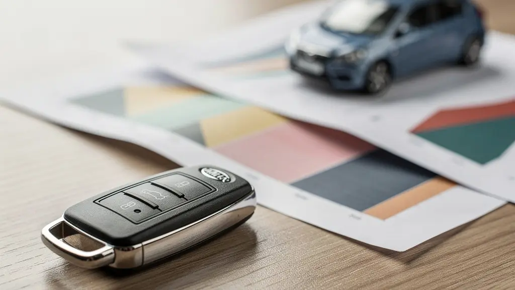 Visual breakdown of car ownership costs with calculator and vehicle elements